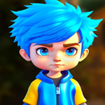 G4K Blue Hair Boy Escape …